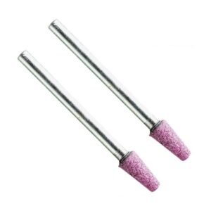 VERM2100#1.jpg. MINI Ruby Grinding Cone 05 x 10mm - Shank = 2.35mm QTY 2
