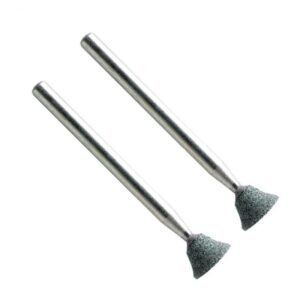 VERM2450#1.jpg. MINI Silicon Carbide Stones Reverse Taper 08 x 06mm - Shank = 3.00mm QTY 2