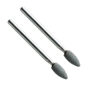 VERM2480#1.jpg. MINI Silicon Carbide Stones Flame 05 x 10mm - Shank = 3.00mm QTY 2