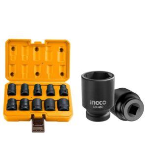 impact socket set - PTR. INGCO Socket Set - Impact Proof - 10 Piece 1/2" Drive