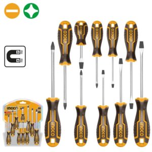 screwdriver set 10pc - PTR. INGCO Screwdriver Set Cr-v Material, 10 pc