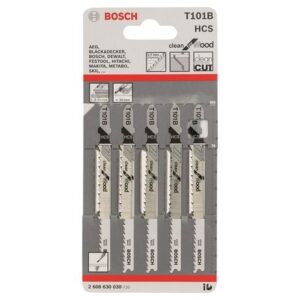 2608630030 #2. BOSCH Jigsaw Blades T101B Clean Cuts In Softwood - Pack Of 5