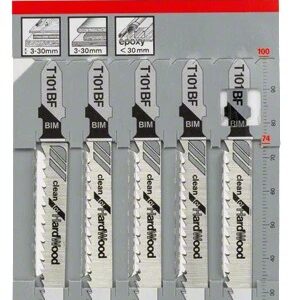2608634234 #2. BOSCH Jigsaw Blades T101BF Cutting Clean Hard Wood - Pack of 5