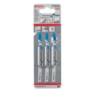 T123X#2.jpg. BOSCH Jigsaw Blades T123X Thin To Thick Sheet Metal - Pack Of 3