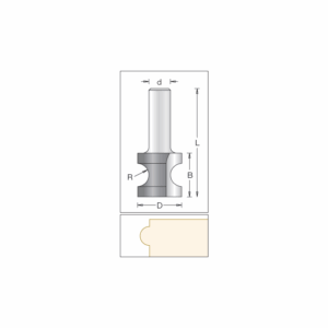 DIM1240074#1.png. BETOP Bull Nose 16.70mm x 19.0mm x 3.6 R - 1/4" Shank