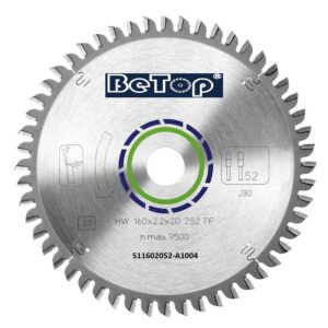 VAL511-602052-A1004 #2. BETOP Sawblade 160 X 20 X Z52 - 2.2mm Kerf - Aluminium TRC
