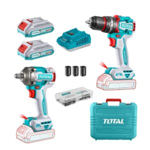 TOTALECLKIT2B #1 - PTR. TOTAL Combo Kit 2 Piece Cordless Impact Wrench 1/2" & Impact Drill, 20V