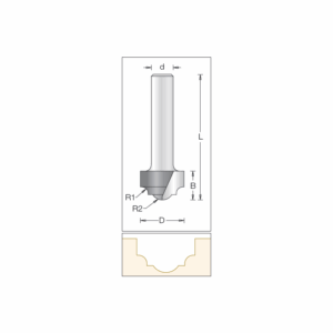 DIM1310044#1.png. BETOP Plunging Classical, 19.0 x 13.0mm - 1/4" Shank