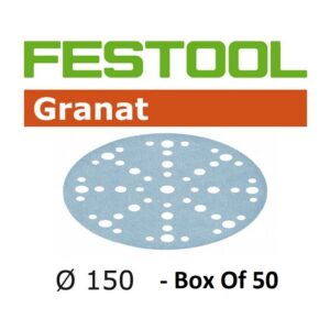 FES575161BOX50#1.jpg. FESTOOL Granat Discs, 150mm, 0060 # Multi Hole - Box - 50