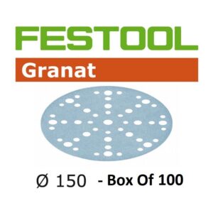 FES575170BOX100#1.jpg. FESTOOL Granat Discs, 150mm, 0320 # Multi Hole - Box - 100