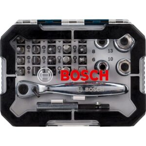 BOS2607017407#1.jpg. BOSCH Screwdriver bit & Mini ratchet set, 26 Pc