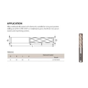 DIMCA73014055#1.jpg. DIMAR Straight, 08.00 x 30.00mm, Diamond Coated Endmill - Shank 8.0mm