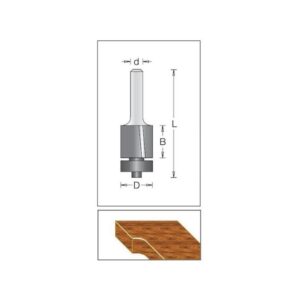 DIM1010134#1.jpg. BETOP Flush Trim, 16 x 16.0mm, Down Cut, Shear - Bottom Bearing 1/4" Shank