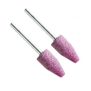 VERM2220#1.jpg. MINI Ruby Grinding Cylindrical / Cone 10 x 20mm - Shank = 3.00mm QTY 2